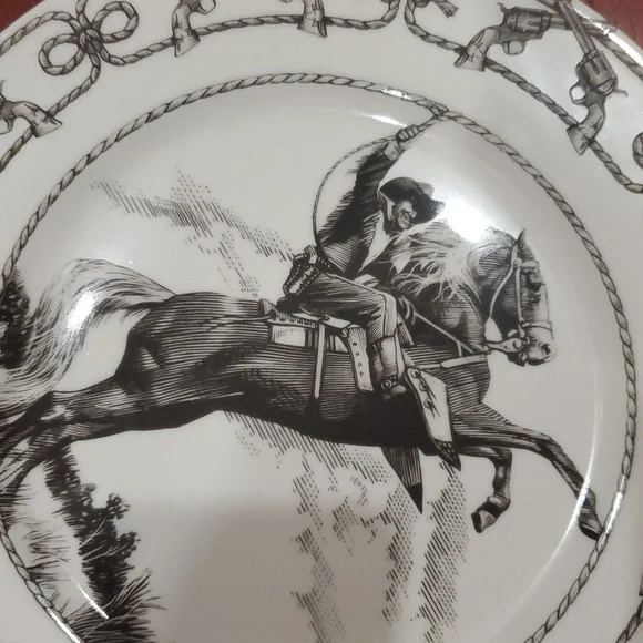222 Fifth Slice of Life Cowboy dinner plate - Picture 3 of 5